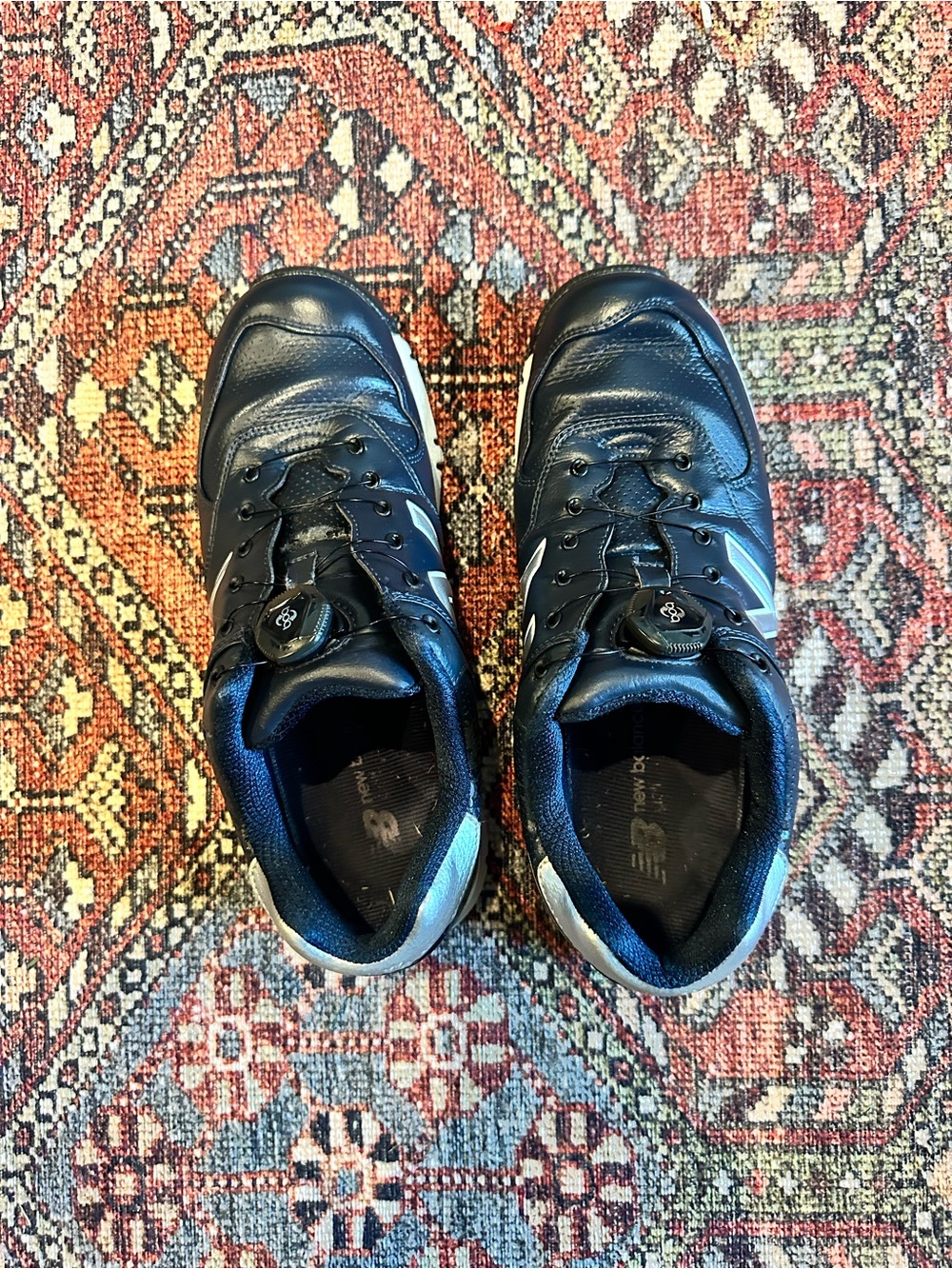 New Balance 574 Spikeless Golf Shoes Black/Silver Men's Size 8.5